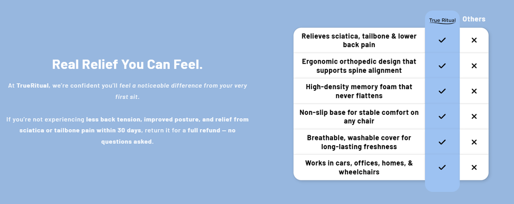 Orthopedic Cushion - Instant Relief for Back & Sciatica Pain